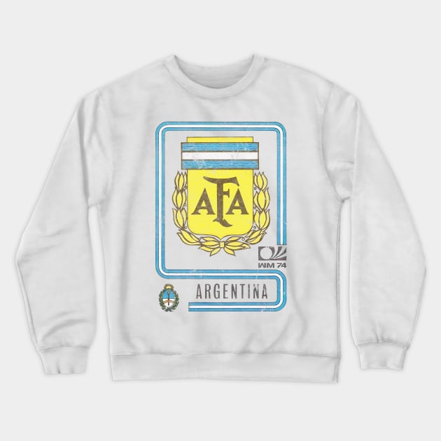 Argentina / 70s Vintage Faded-Style Soccer Design Crewneck Sweatshirt by DankFutura